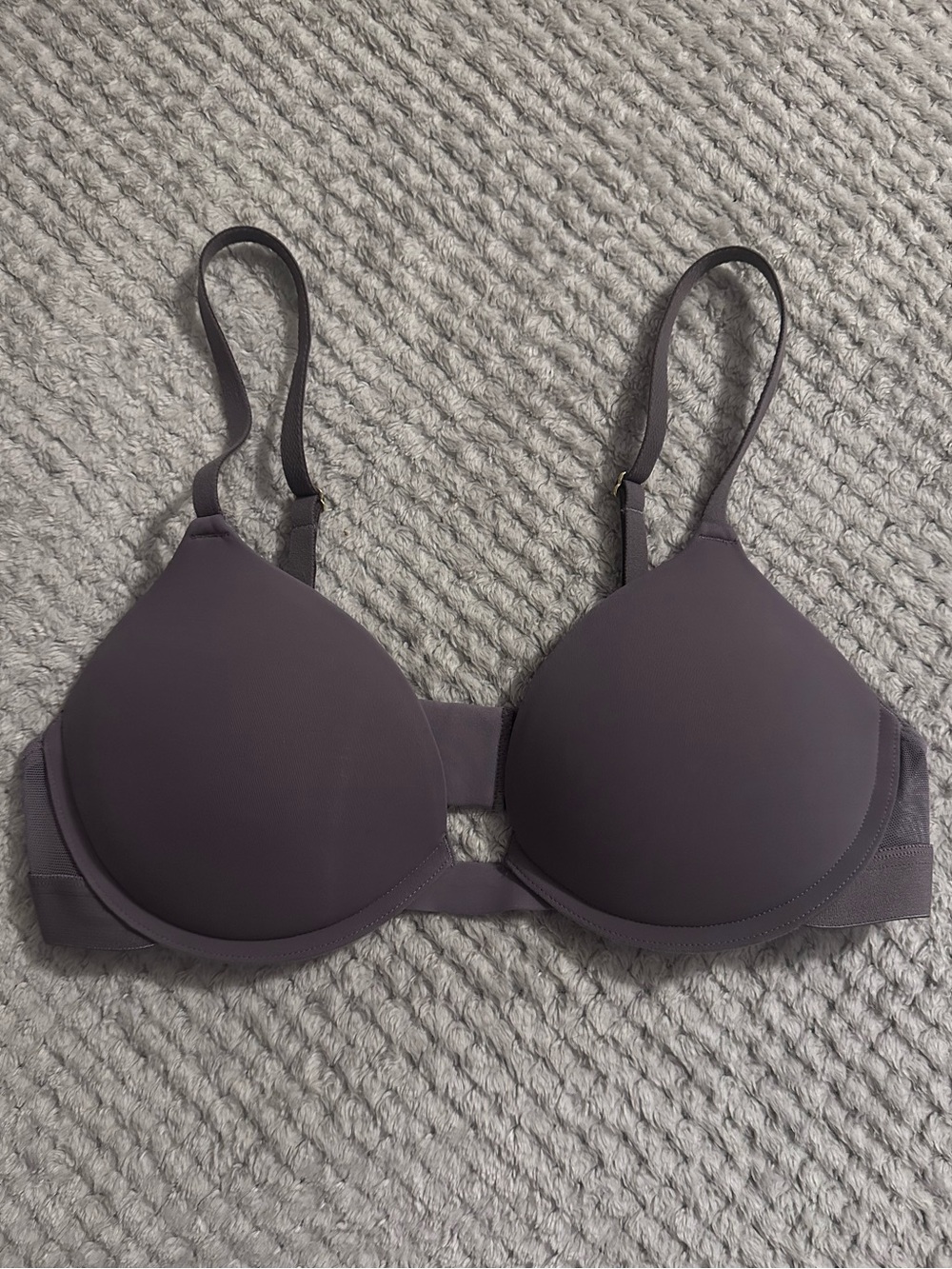 Pepper Push Up Bra 38aa Smoky Plum Gray Padded Underwire Preowned